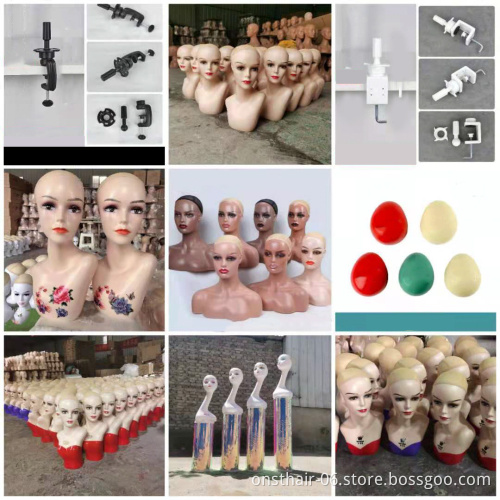 Wig Mannequin Head with Shoulder Manikin Model for Wigs With Shoulders Hat Necklace Glasses Scarf Display Stand PVC Plastic